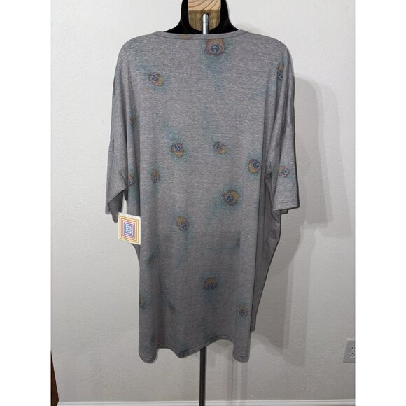 Lularoe Tunic Top Women Size XL Stretch Short Sleeves High Low Hem Gray - Picture 5 of 10